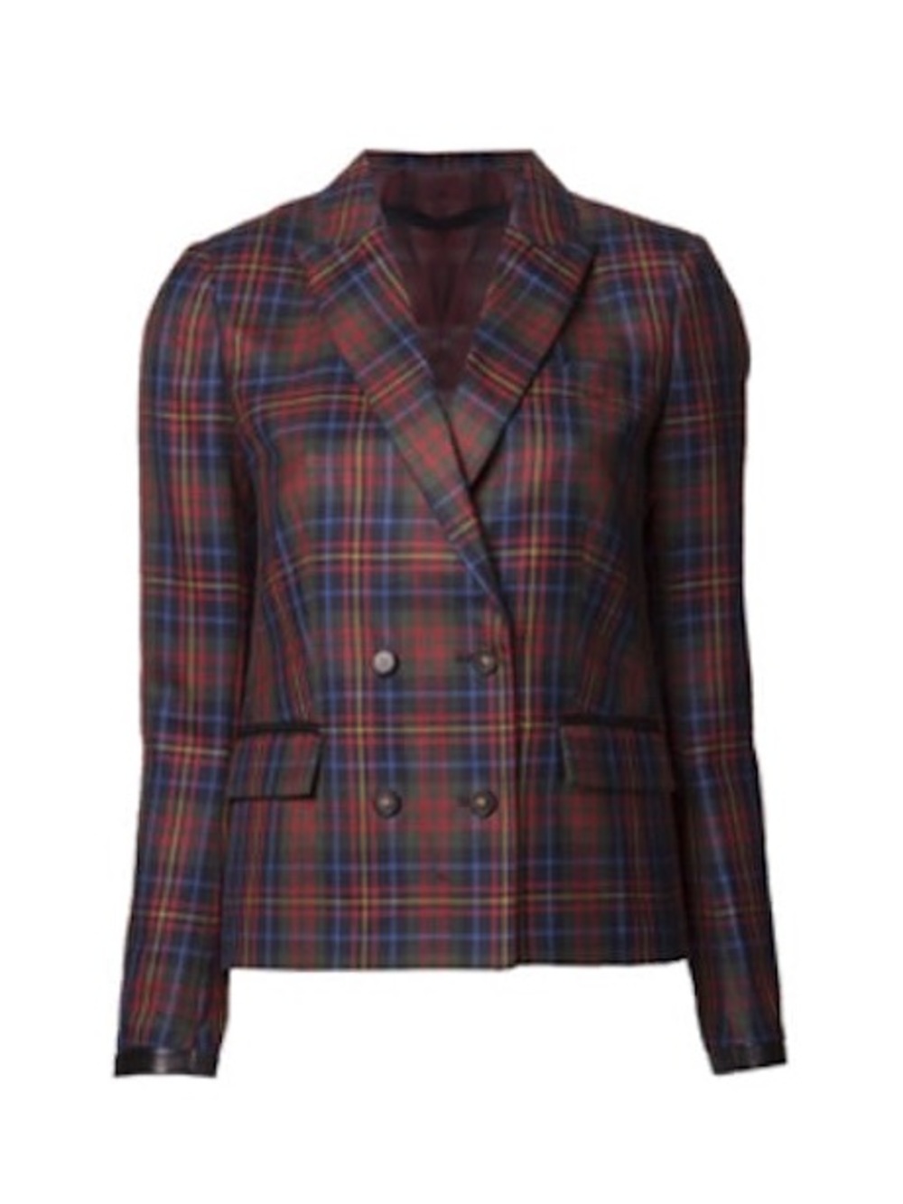L.A.M.B. Plaid double breasted blazer - size 4 - 100% wool